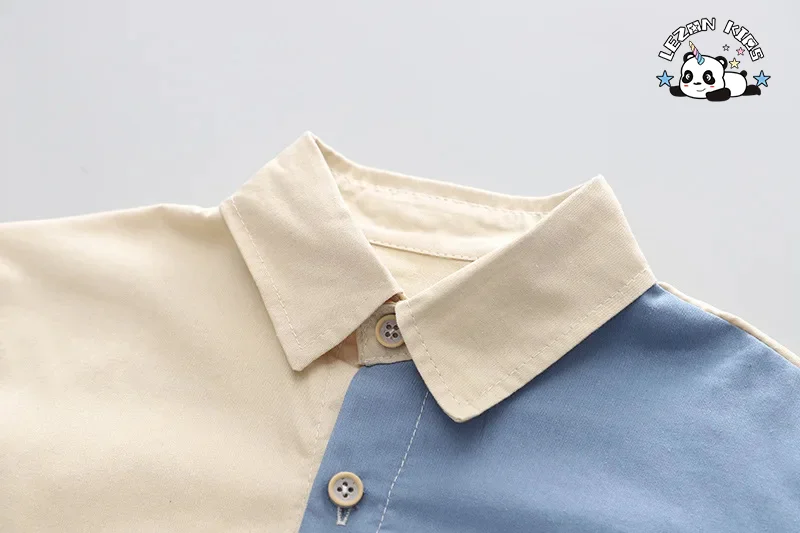 LEZONKIDS - Wholesale Baby Boy Clothing Set Casual Cotton Denim Fabric Solid Pattern for Children Aged 2-14 Years